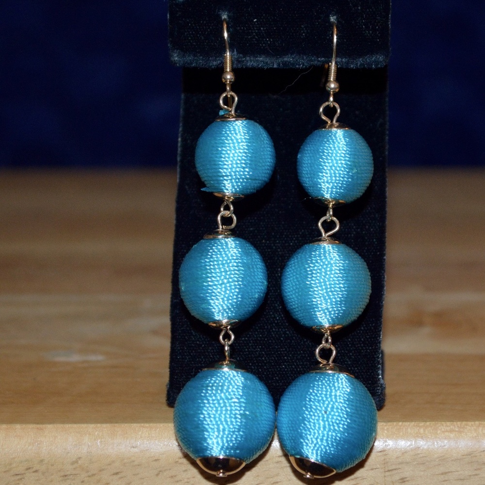 Blue Bauble Dangle Earrings